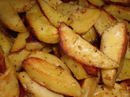 Рецепт Запеченный дольками картофель